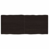 vidaXL Tafelblad natuurlijke rand 120x50x(2-4)cm eikenhout donkerbruin