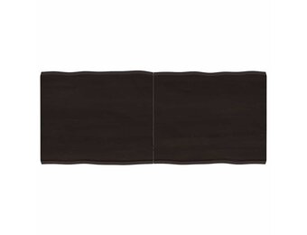 vidaXL Tafelblad natuurlijke rand 120x50x(2-4)cm eikenhout donkerbruin