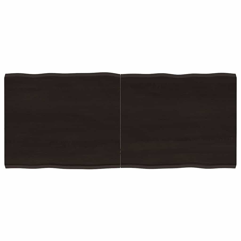 vidaXL Tafelblad natuurlijke rand 120x50x(2-4)cm eikenhout donkerbruin