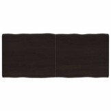 vidaXL Tafelblad natuurlijke rand 120x50x(2-4)cm eikenhout donkerbruin