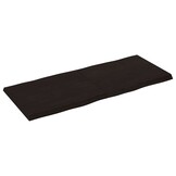 vidaXL Tafelblad natuurlijke rand 120x50x(2-4)cm eikenhout donkerbruin
