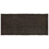 vidaXL Tafelblad natuurlijke rand 120x50x(2-4)cm eikenhout donkerbruin