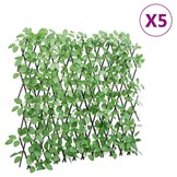 vidaXL Kunstplant klimop op latwerk 5 st uittrekbaar 180x60 cm groen