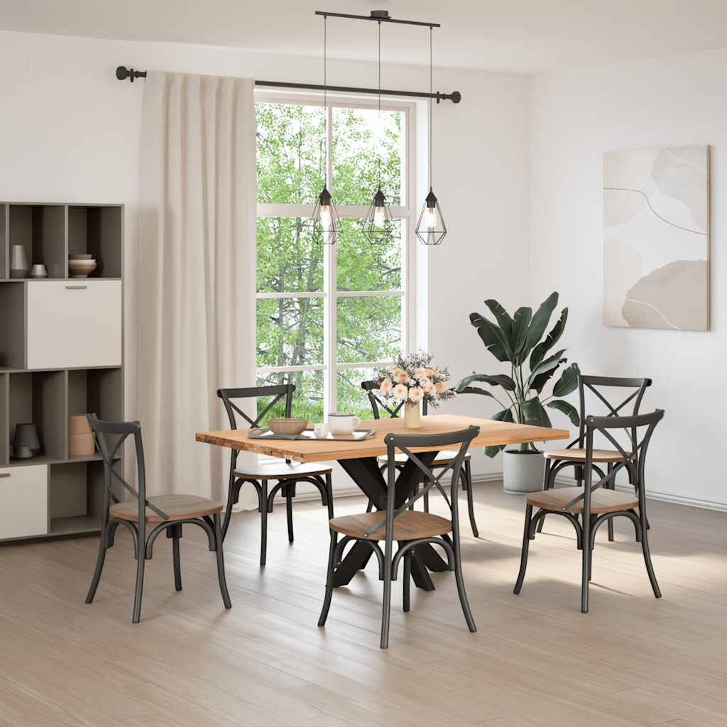 vidaXL Eettafelpoot spider vorm 85x85x(72-73) cm staal zwart