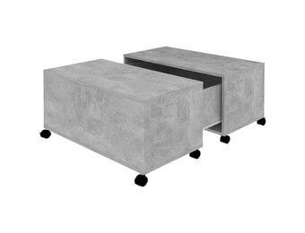 vidaXL Salontafel 75x75x38 cm bewerkt hout betongrijs