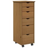 vidaXL Rolling Kast 34 x 39 x 93,5 cm Massief Vurenhout Honingbruin