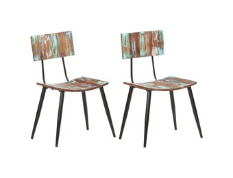 vidaXL Eetkamerstoelen Massief Gerecycled Hout Bruin (2 stuks) - 54% Korting