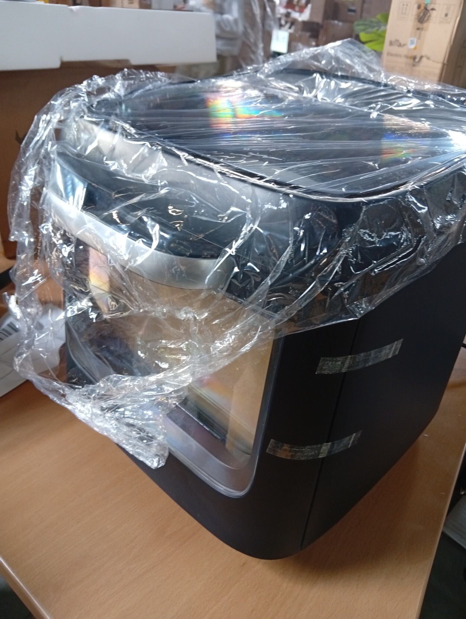 12 liter heteluchtfriteuse, 12-in-1 heteluchtfriteuse met 8 accessoires, oven, grill, droogautomaat, 1800 W Air Fryer zonder olie met 2 grote kijkvensters, 80-200 °C, zwart