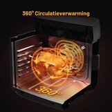 12 liter heteluchtfriteuse, 12-in-1 heteluchtfriteuse met 8 accessoires, oven, grill, droogautomaat, 1800 W Air Fryer zonder olie met 2 grote kijkvensters, 80-200 °C, zwart