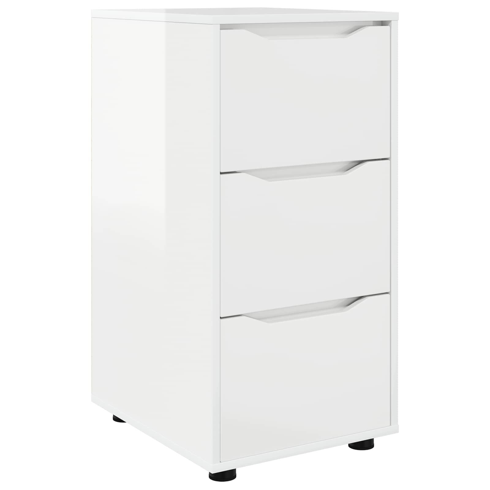vidaXL Opbergkast 40 x 48 x 81 cm Bewerkt hout Hoogglans wit