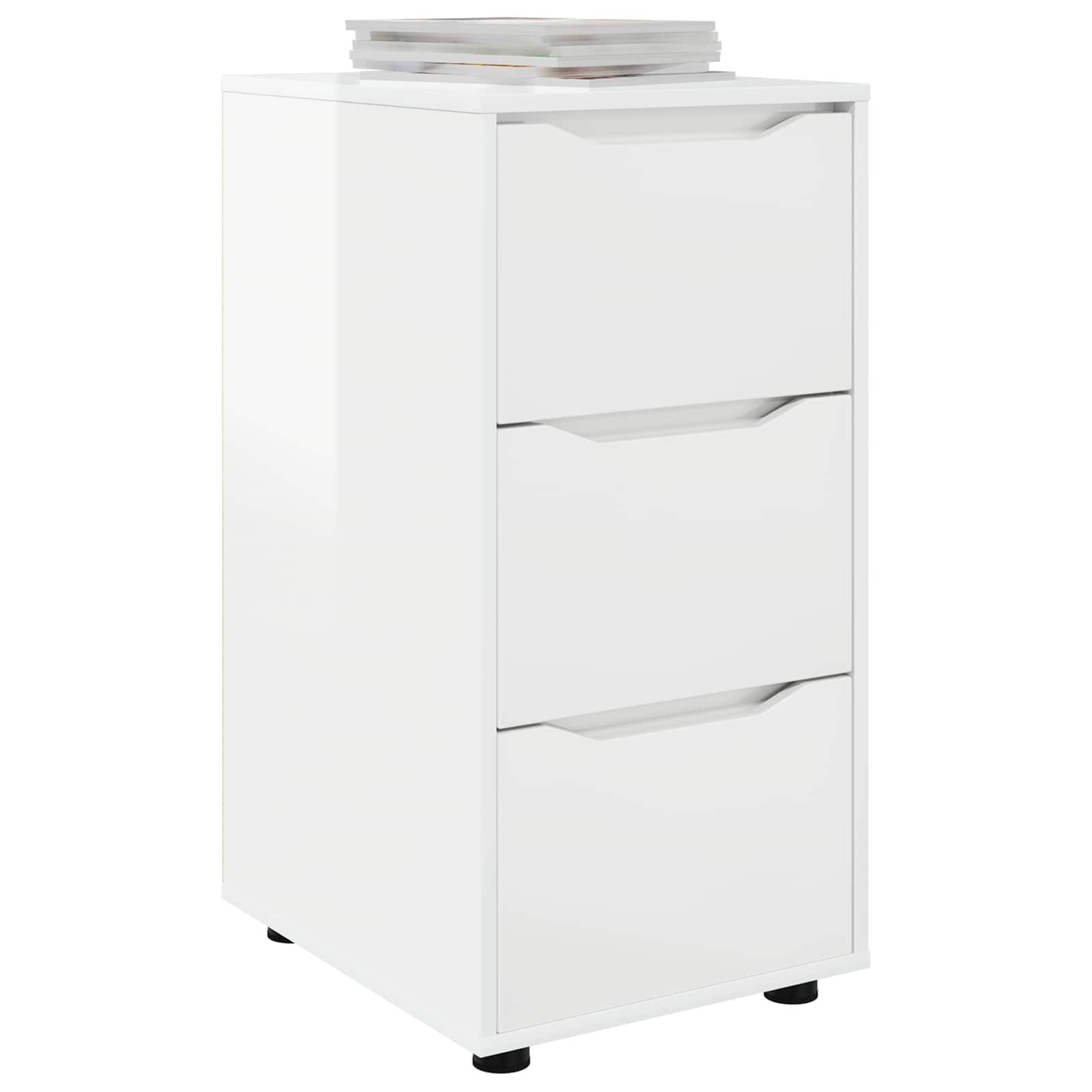 vidaXL Opbergkast 40 x 48 x 81 cm Bewerkt hout Hoogglans wit