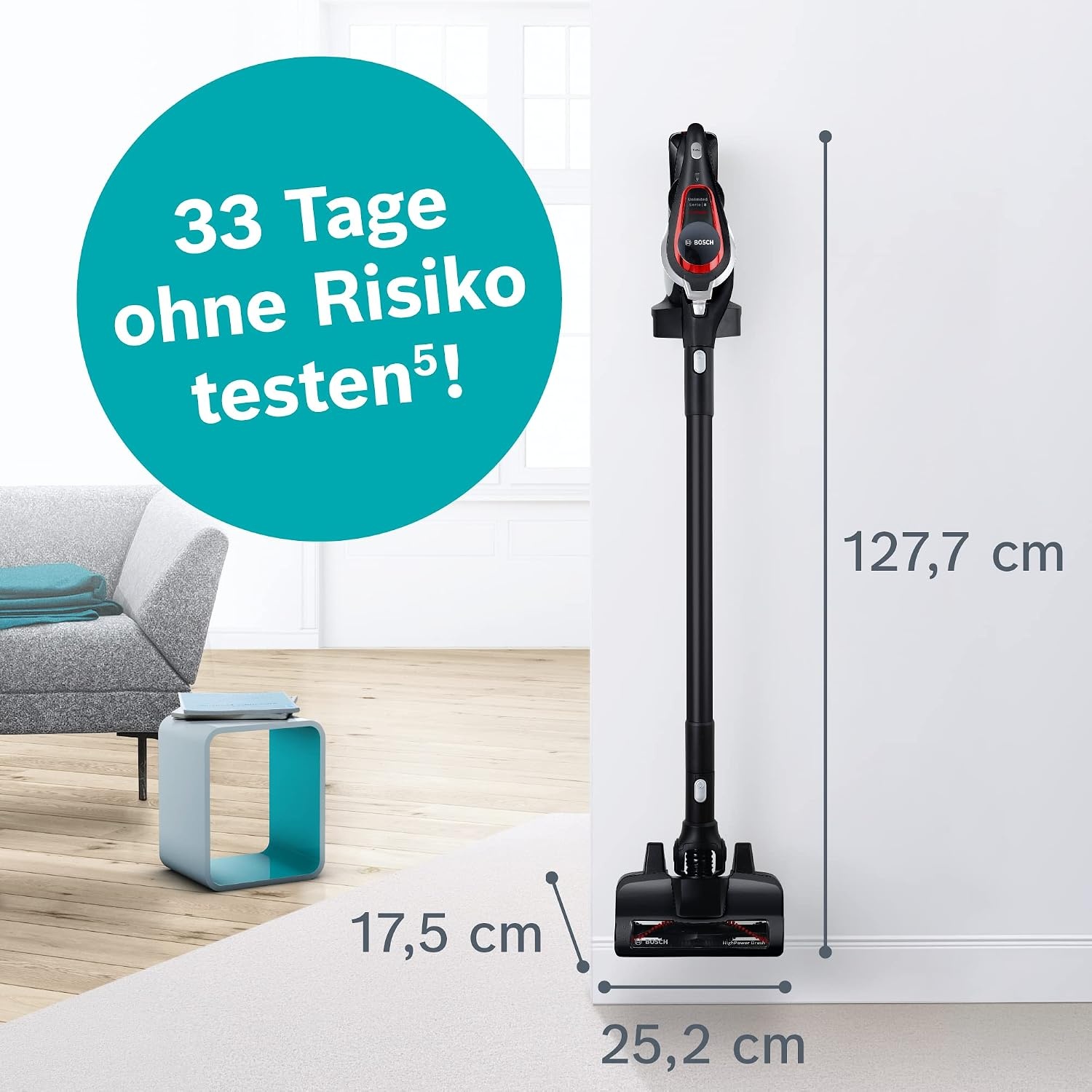 Bosch Unlimited ProPower Serie 8 Steelstofzuiger - Draadloos - Zwart/Rood