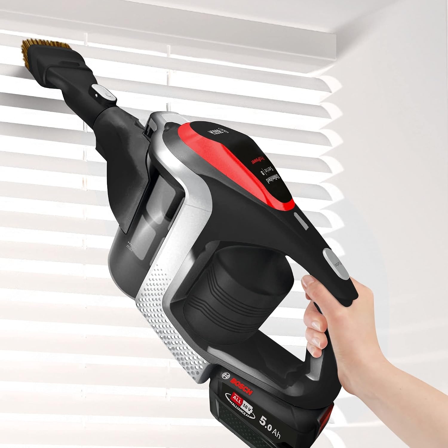 Bosch Unlimited ProPower Serie 8 Steelstofzuiger - Draadloos - Zwart/Rood