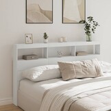 vidaXL Hoofdbordkast met LED-verlichting 180x17x102 cm wit
