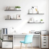 vidaXL Wandschappen zwevend 4 st 90x23,5x3,8 cm MDF grijs