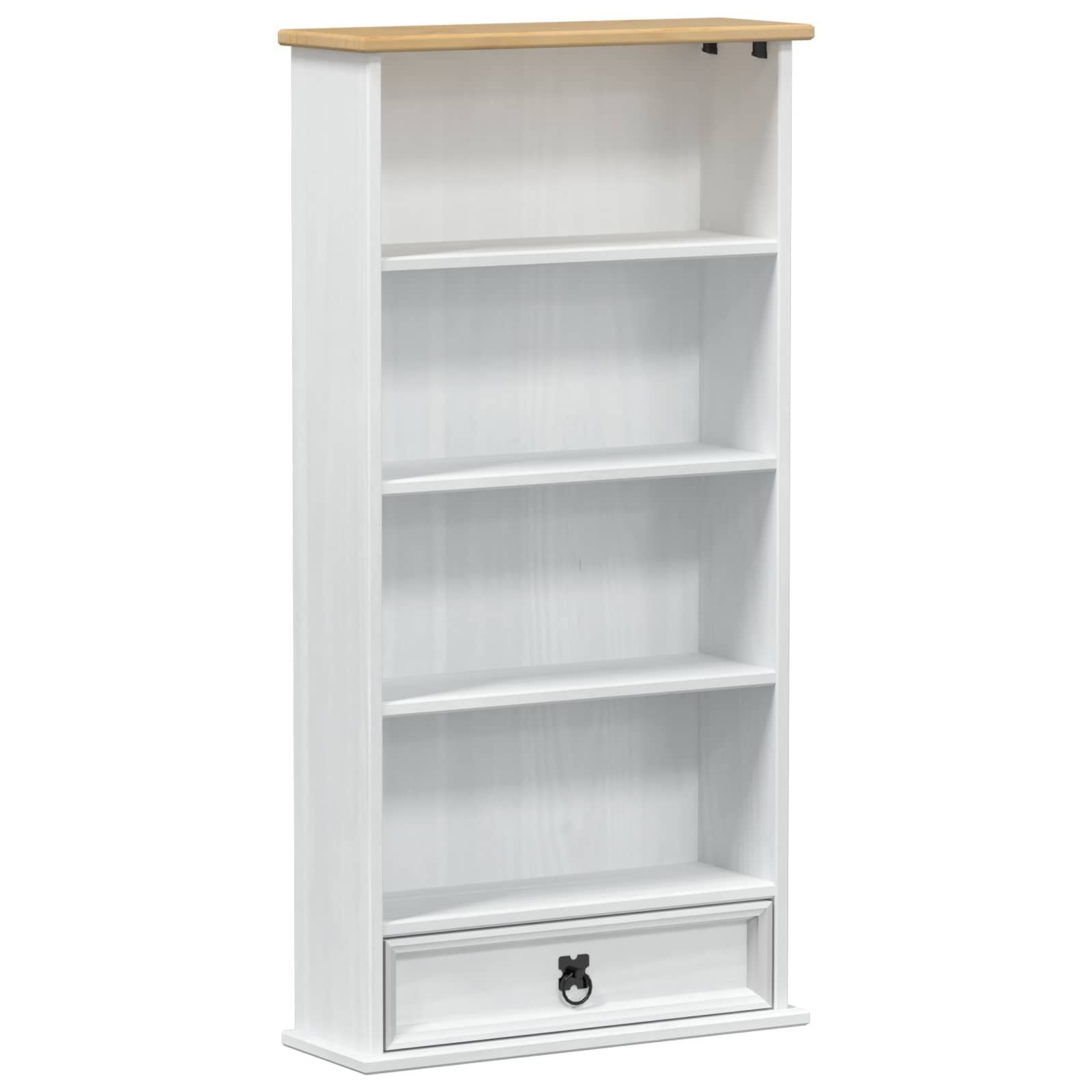 vidaXL CD kast Wit 52 x 17.5 x 103 cm Massief grenenhout