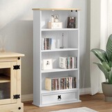 vidaXL CD kast Wit 52 x 17.5 x 103 cm Massief grenenhout