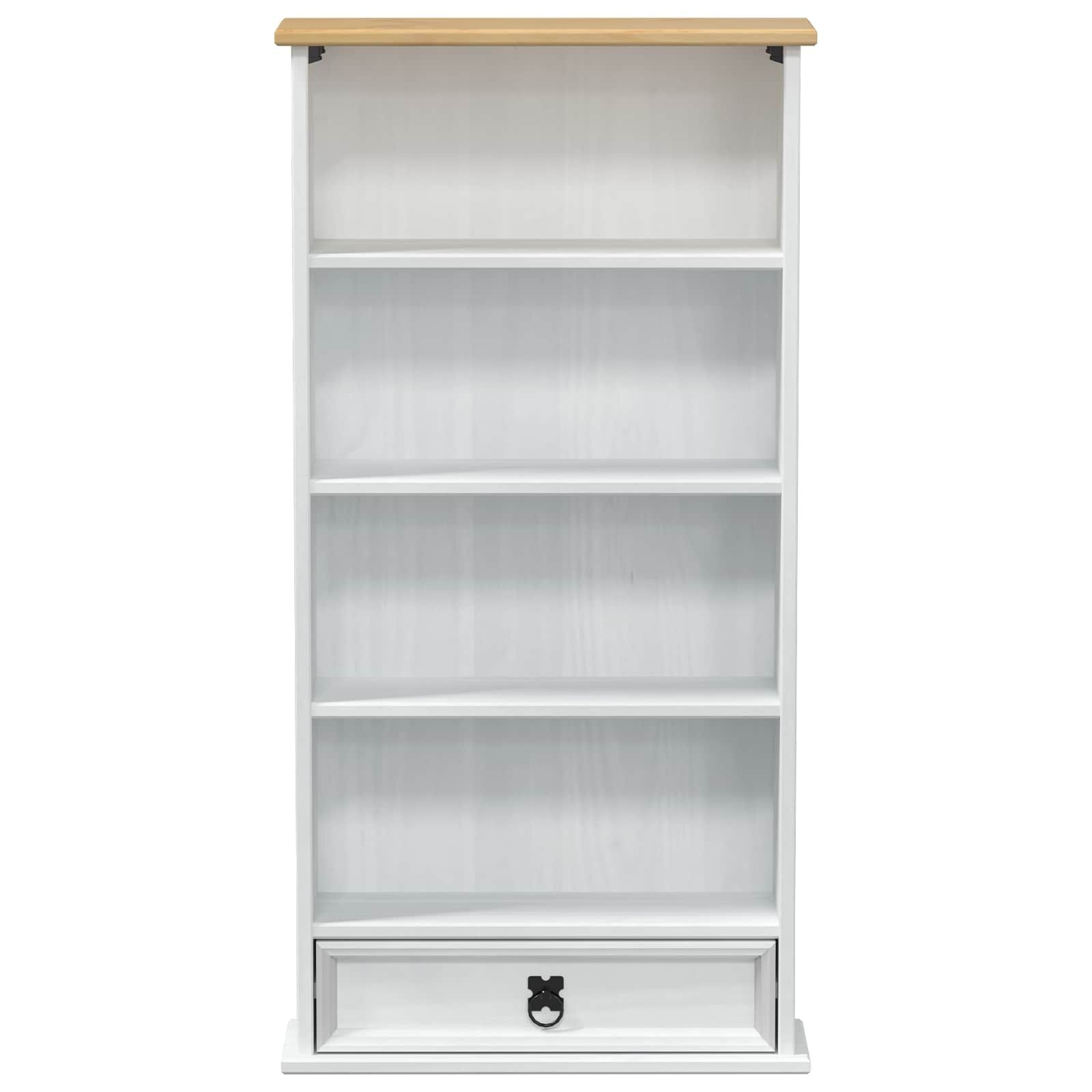 vidaXL CD kast Wit 52 x 17.5 x 103 cm Massief grenenhout