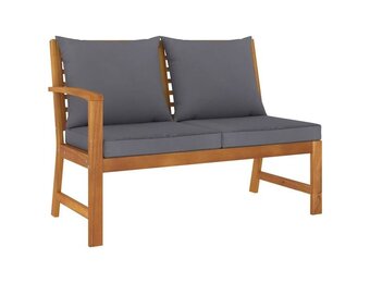 Acacia Houten Tuinbank met Donkergrijs Kussen - 114.5 cm Breed - 34% Korting