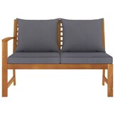 Acacia Houten Tuinbank met Donkergrijs Kussen - 114.5 cm Breed - 34% Korting