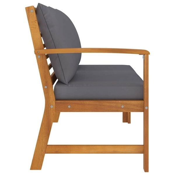 Acacia Houten Tuinbank met Donkergrijs Kussen - 114.5 cm Breed - 34% Korting
