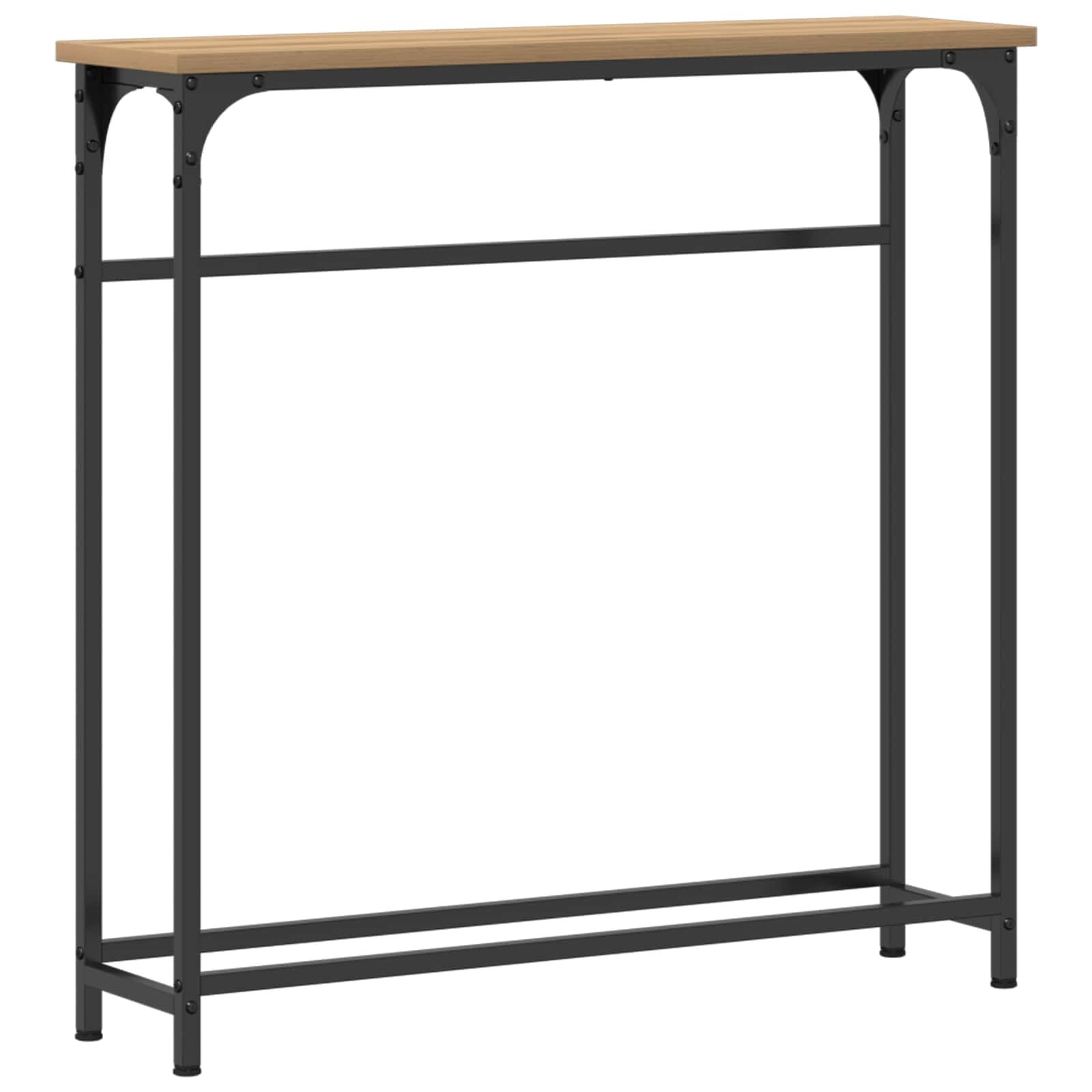 vidaXL Wandtafel Artisan Eiken 75 x 19,5 x 75 cm Bewerkt hout