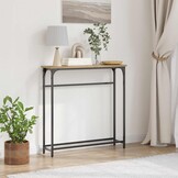 vidaXL Wandtafel Artisan Eiken 75 x 19,5 x 75 cm Bewerkt hout