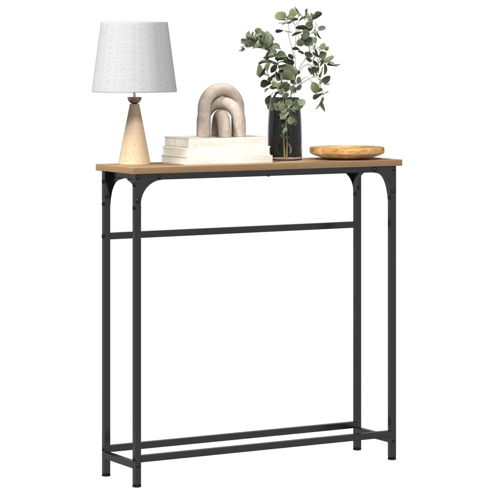 vidaXL Wandtafel Artisan Eiken 75 x 19,5 x 75 cm Bewerkt hout