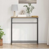vidaXL Wandtafel Artisan Eiken 75 x 19,5 x 75 cm Bewerkt hout