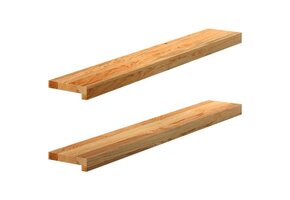 2x Massief Eikenhouten Vensterbank Lichtbruin 100x15x2 cm - 34% Korting