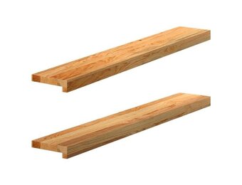 vidaXL Vensterbanken 2 st 100x15x2 cm massief eikenhout lichtbruin
