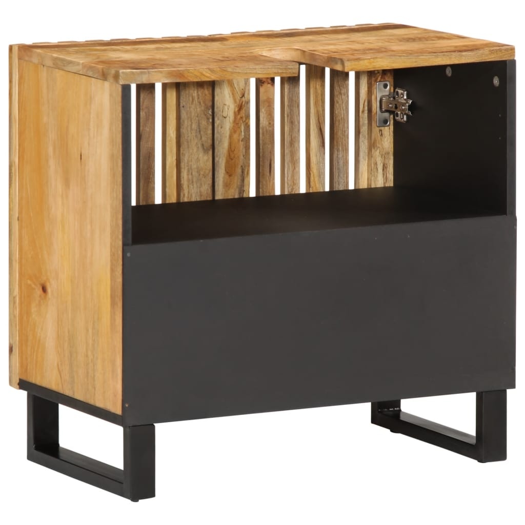 vidaXL Wastafelkast 62x34x58 cm massief ruw mangohout