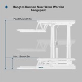 BONTEC Verstelbaar Zit-Sta Bureau Converter 800 x 400 mm - Ergonomisch Werkstation - Wit
