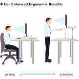 BONTEC Verstelbaar Zit-Sta Bureau Converter 800 x 400 mm - Ergonomisch Werkstation - Wit