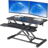 BONTEC Verstelbaar Zit-Sta Bureau Converter 800 x 400 mm - Ergonomisch Werkstation - Wit