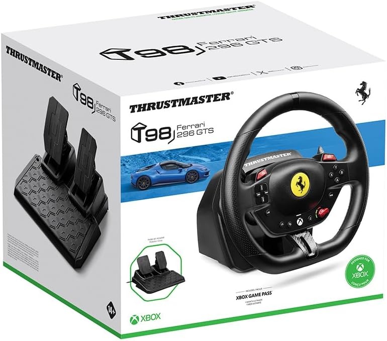 Thrustmaster T98 Ferrari 296 GTS - Racestuur en Pedalenset - XBOX & PC