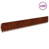 vidaXL Gazonrand 30 st 103 x 15 cm weervast staal Roestkleurig