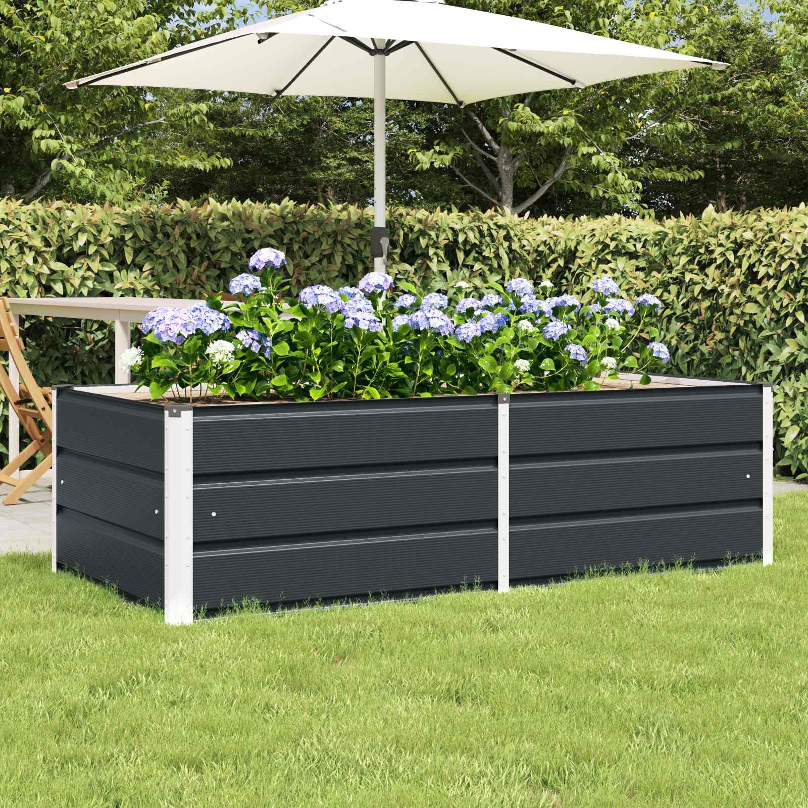 vidaXL Plantenbak Antraciet 160 x 80 x 45 cm Staal