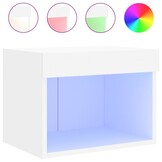 vidaXL Nachtkastje met LED's wandgemonteerd wit