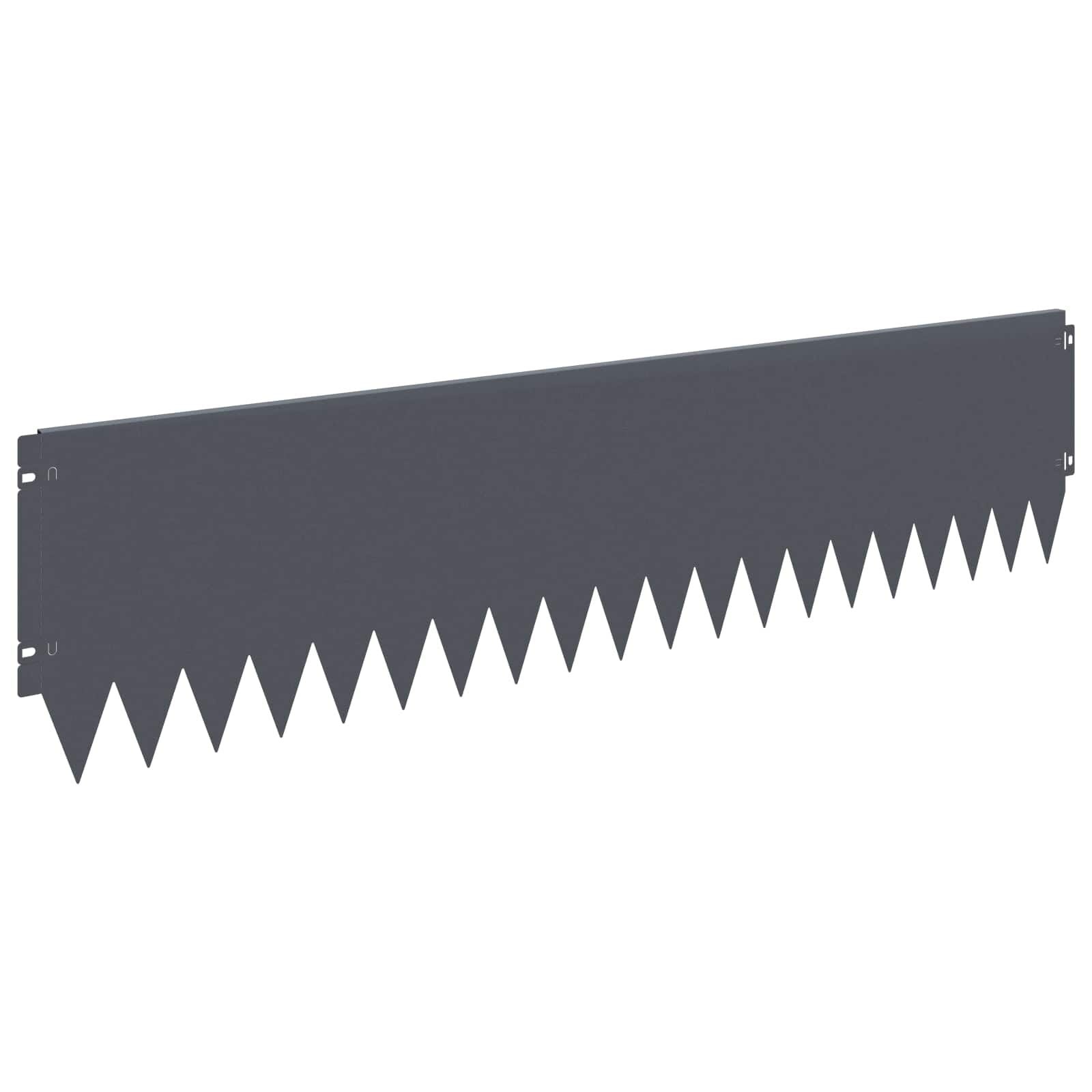 vidaXL Gazonrand 10 st 103 x 25 cm Steel Antraciet