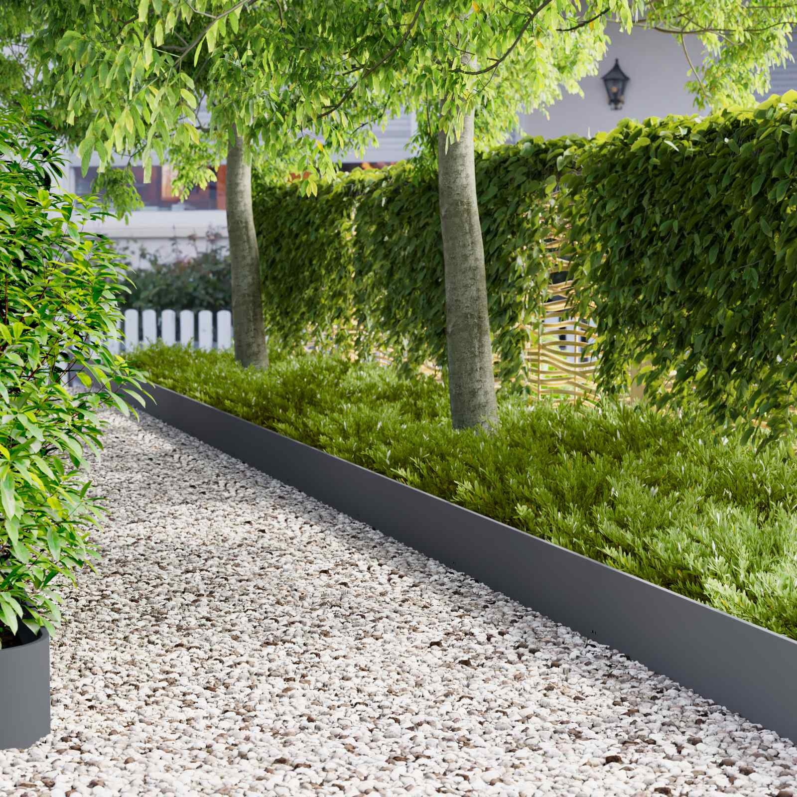 vidaXL Gazonrand 10 st 103 x 25 cm Steel Antraciet