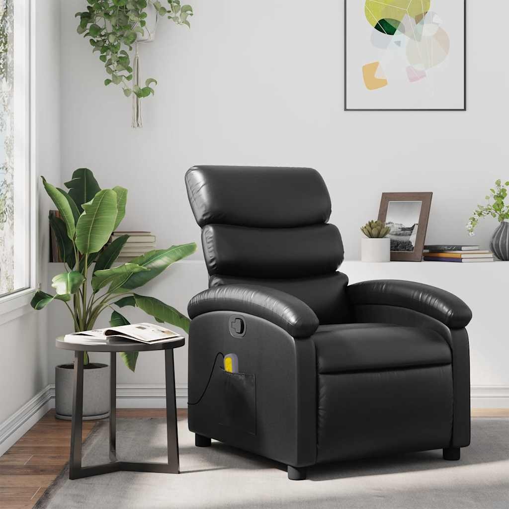 Verstelbare Massagestoel Kunstleer Zwart - 62% Korting