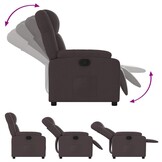 vidaXL Fauteuil verstelbaar stof donkerbruin