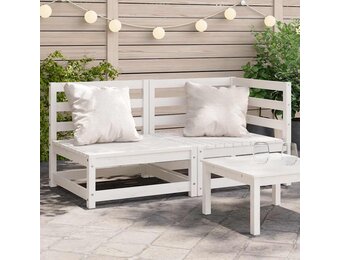 vidaXL Tuinbank 2-zits massief grenenhout wit