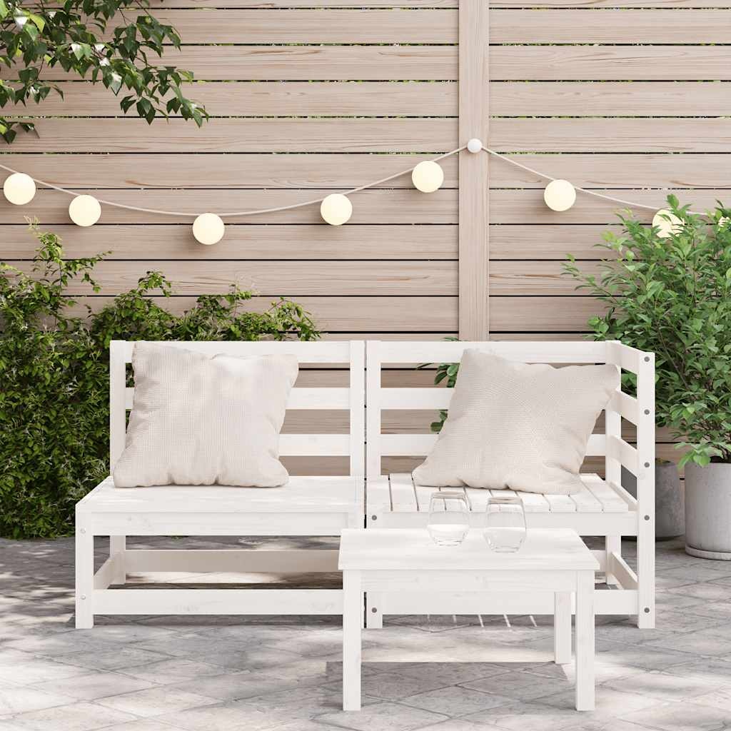 vidaXL Tuinbank 2-zits massief grenenhout wit