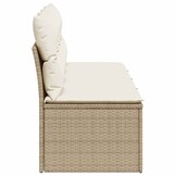 vidaXL Tuinbank 4-zits met kussens poly rattan beige
