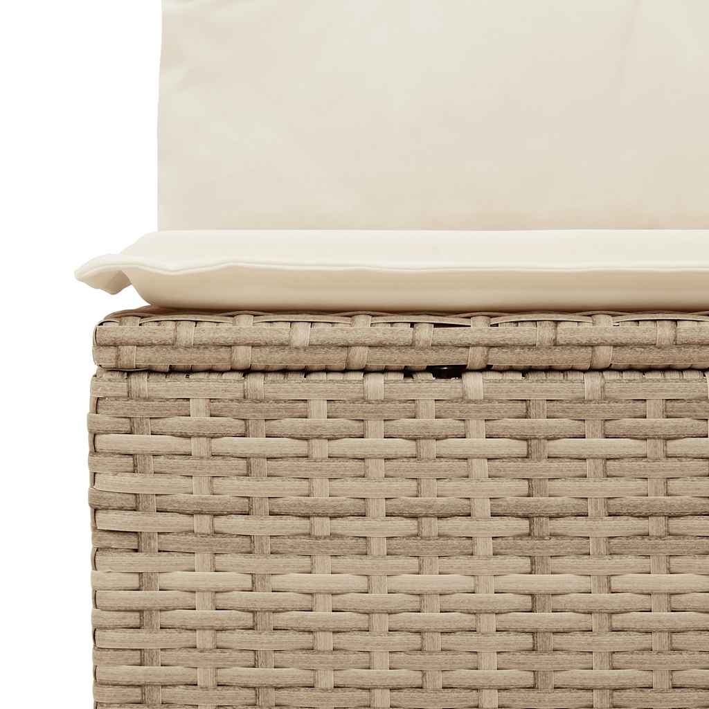 vidaXL Tuinbank 4-zits met kussens poly rattan beige