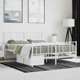 vidaXL Bedframe met hoofd- en voeteneinde metaal wit 120x200 cm
