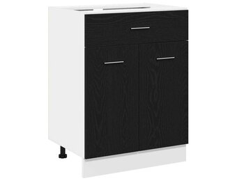 vidaXL Hangkast Zwart Eiken 60 x 46 x 81,5 cm Bewerkt hout
