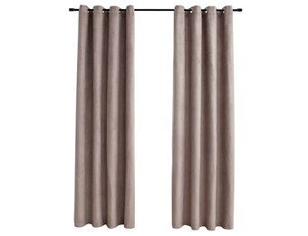 Verduisterende Gordijnen met Ringen 2 stuks 140x225 cm Taupe - 33% Korting